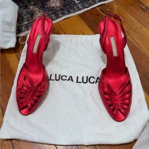 Luca Luca Red Satin Women's Heels